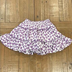 Pink Chicken Purple Heart Ruffle twirl Skirt 3 years